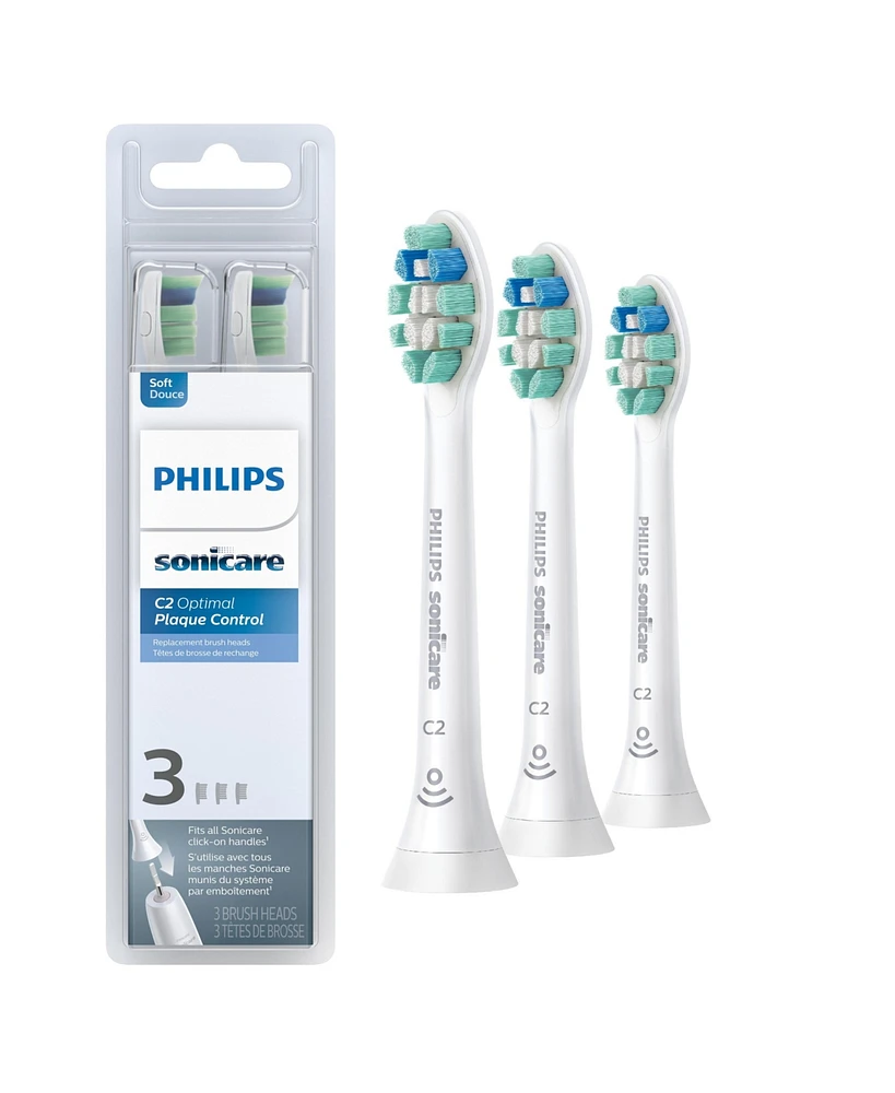 Sonicare Philips Optimal Plaque Control replacement toothbrush heads, HX9023/65 White 3-pk