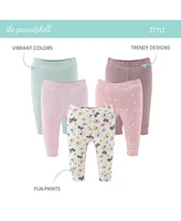 The Peanutshell Baby Girls Pants, 5-Pack, Butterfly Kisses