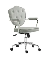 Homcom Cute Office Chair, Velvet-Feel Fabric Vanity