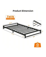 gaomon 6 Inch Metal Platform Bed Frame With Steel Slat Support, Mattress Foundation And No Box Spring Needed