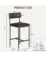 Gaomon Bar stools Set of 2, 37.4" Counter Height Modern Barstool with Back,Pub Chair