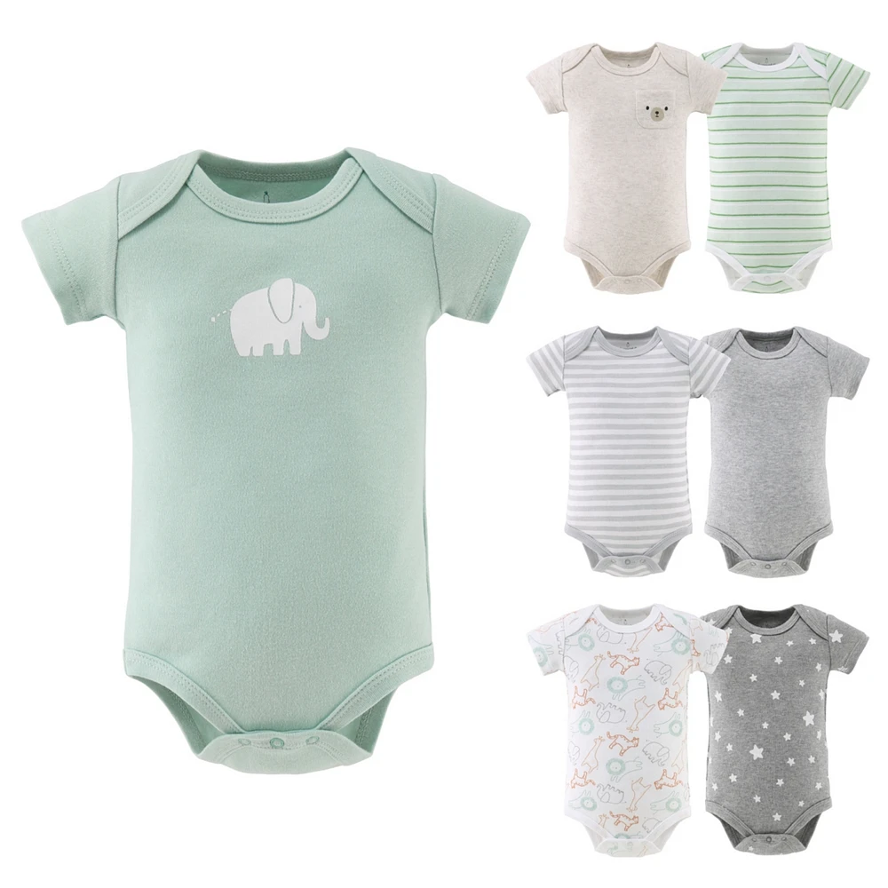 The Peanutshell Baby Boys Neutral Safari Bodysuits