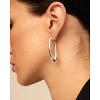 UNOde50 Sterling Silver Metal Clad Oval Shape Earrings