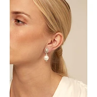 UNOde50 Sterling Silver Metal Clad Cultivated Pearl Earrings