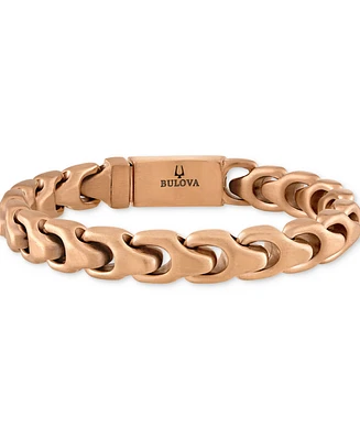 Bulova Men's Rose Gold-Tone Stainless Steel Link Bracelet