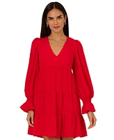 Adrianna by Papell Women's Tiered Trapeze Solid Dress