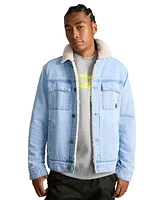 Cat Men's Denim Sherpa Lined Work Jacket