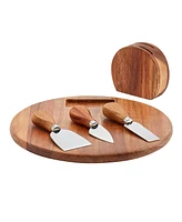 Tabletops Gallery 5-Piece Acacia Round Serving Board Set