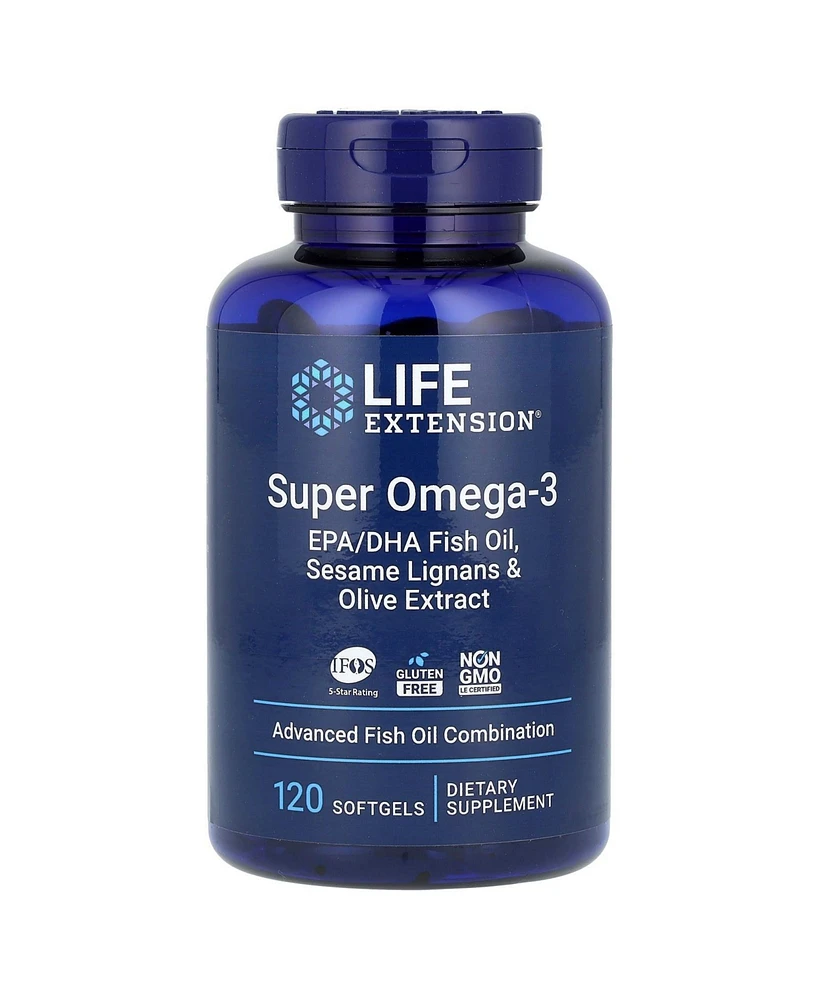 Life Extension Super Omega-3 Epa/Dha Fish Oil Sesame Lignans & Olive Extract