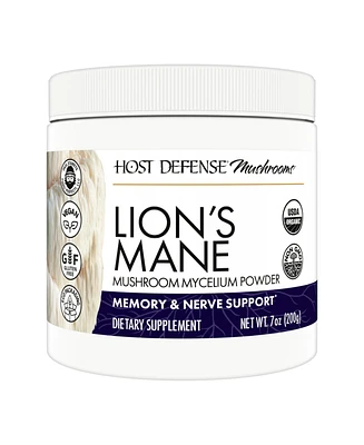 Host Defense Lion's Mane Powder - Brain Health Support Supplement - Mushroom Supplement to Support Focus & Memory Function