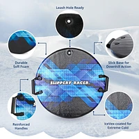 Slippery Racer Downhill Zeus Kids Foam Saucer Disc Snow Sled, Midnight Hologram