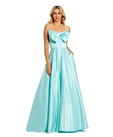 Mac Duggal Women's Strapless A-Line Bow Ballgown