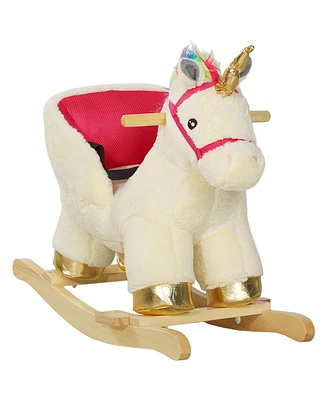 Qaba Kids Rocking Horse, Unicorn with Realistic Sounds for 18-36 Months