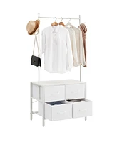 gaomon Dresser for Bedroom, Small Dresser Chest 6 Drawer Dresser with Clothes Rack, 4 Hooks, Hanging Rods, Storage Organizer