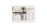 gaomon Dresser, 5 Drawers Dresser for Bedroom with Sliding Barn Door, Adjustable Shelf, Farmhouse Tall Chest