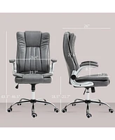 Homcom High Back Office Chair with Flip-up Arms and Tilt Function, Gray