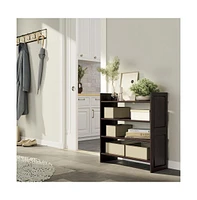 John Louis Home Solid Wood 2 Tier Storage Rack