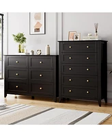 gaomon White 5 Chest of Drawer Dresser