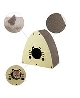 The Licker Store Koko 19" Modern Cardboard Triangle Cat Cave Scratcher with Catnip