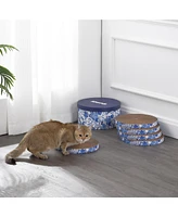 The Licker Store Kate 12" Modern Patterned Cardboard Reversible Cat Scratcher Pad Box with Catnip