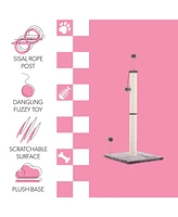 The Licker Store Rylie Farmhouse Sisal Pillar Cat Scratching Post with Fuzzy Toys and Spring Balls