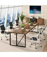 Tribesigns 6.5FT Conference Room Table for 6-8 People, Wood Long Training Table with Heavy-Duty Frame, Business Table for Office