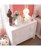 Homsee White Storage Dresser Organizer With 2 Drawers