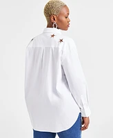 I.n.c. International Concepts Plus Star-Cutout Shirt, Exclusively at Macy's