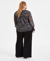 I.N.C. International Concepts Plus Size Femme Blouse Wide Leg Ponte Knit Pants Exclusively At Macys