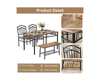 gaomon Dining Table Set for 4,Kitchen Table with Chairs Set of 4,Kitchen Table Set with 2 Chairs and Bench,4 Piece Dining Room Table Set for Small Spa