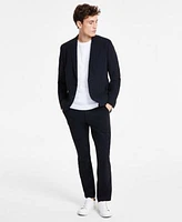 Alfani Mens Alfatech Notch Lapel Patch Pocket Blazer Classic Fit Solid Stretch Suit Pants Exclusively For Macys