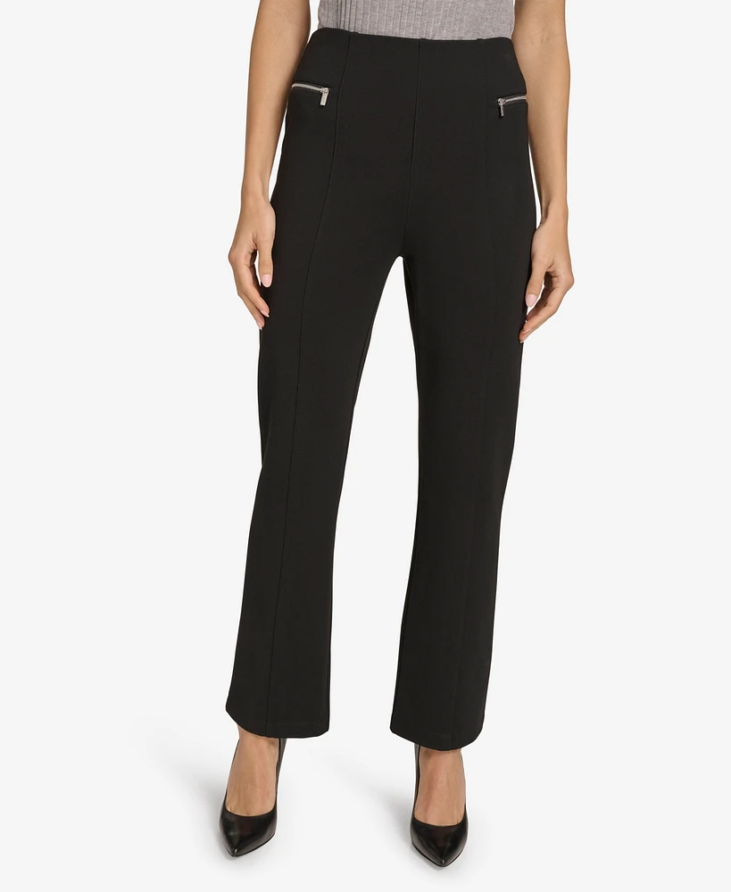 Calvin Klein Women's Straight-Leg Ponte Ankle Pants