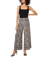 Vince Camuto Women's Printed Wide-Leg Pull-On Pants