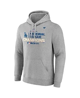 Fanatics Men's Heather Gray Los Angeles Dodgers 2024 National League Champions Locker Room Pullover Hoodie