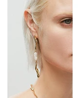 Freshwater Baroque Pearl Asymmetrical Molten Drop Earrings