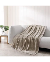 Poppy & Fritz Solid Plush-Fleece Grey Blanket-King