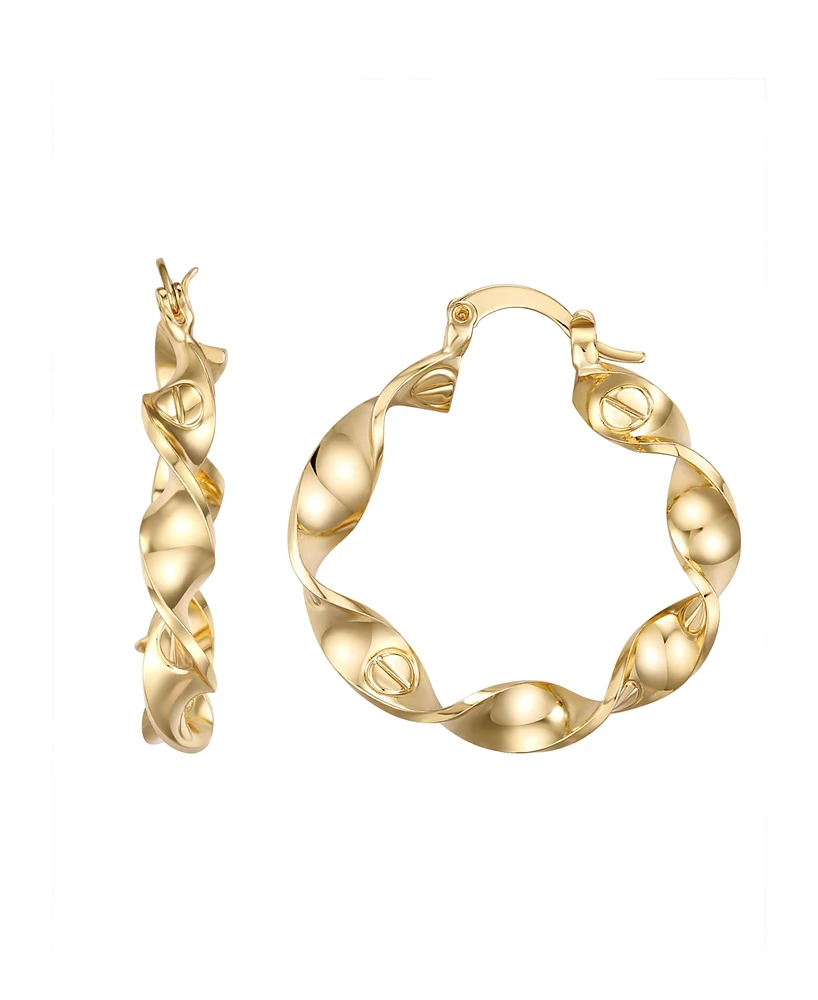 Macy's Gold-Plated Swirl Hoop Earrings