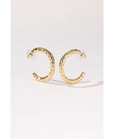 Cubic Zirconia Molten C Hoop Earrings