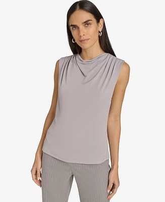 Calvin Klein Women's Cowlneck Pleated-Shoulder Top