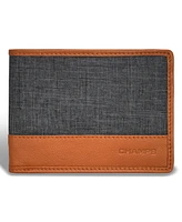 Champs Men's Denim Collection Leather Bi-Fold Wallet