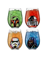 JoyJolt Star Wars Stemless Wine Glasses, Set of 4