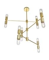 Cwi Lighting 22" Metal Hand Crank 12 Light Chandelier