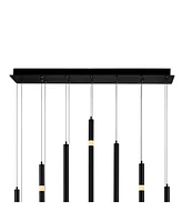 Cwi Lighting 46" Metal Flute 14 Light Led Chandelier