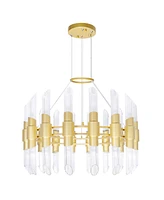 Cwi Lighting 22" Metal Croissant 32 Light Chandelier