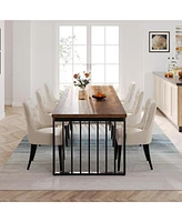 Tribesigns 78.74" Long Rectangle Industrial Dining Table for 6-8 Person, Dining Table Wood Kitchen Table with Heavy Duty Metal Frame