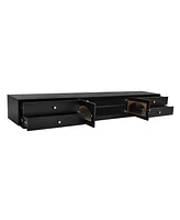 Slickblue Luxurious Tv Stand with Fluted Glass Doors Elegant Storage Solution for Modern Living Rooms