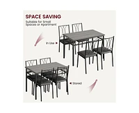 gaomon Dining Table Set for with Cushion Chairs, Piece Kitchen Table and Upholstered Chairs Rectangular