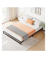 gaomon Bed Frame, Metal Low Platform Bed Frame, With Wavy Pattern, Metal Slat Support, Mattress Foundation And No Box Spring Needed