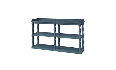 Slickblue Narrow Console Table with 3-Tier Open Storage - Roman Column Legs for Entryway and Living Room