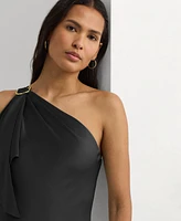 Lauren Ralph Women's One-Shoulder Satin Gown